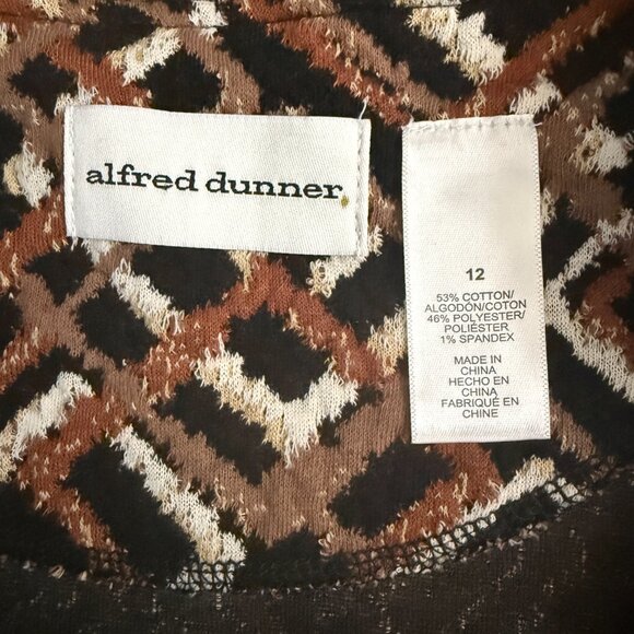 Alfred Dunner Womens Sz 12 Open Front Jacket Long Sleeve Cotton Stretch - Picture 2 of 10